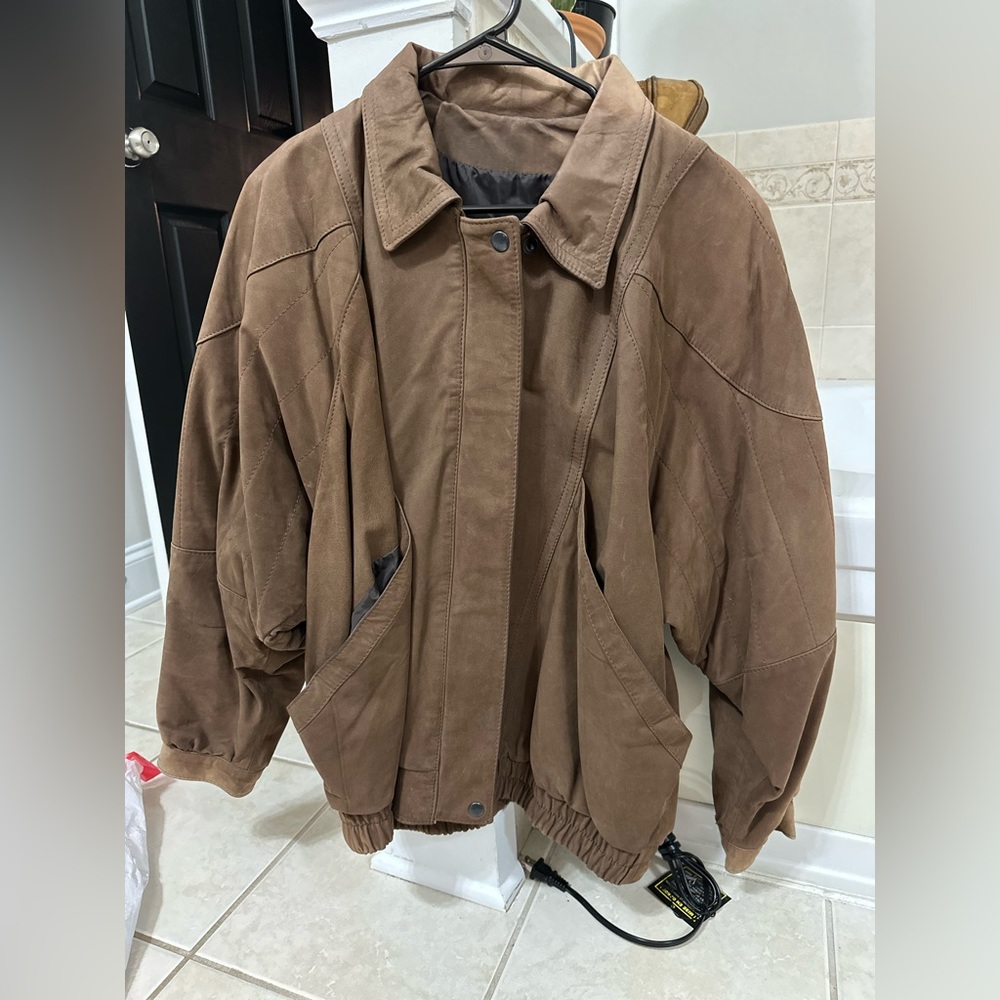 Vintage Men’s Genuine Leather Suede Coat Large